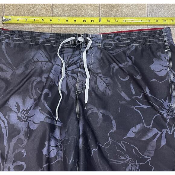 Speedo Men’s Swim Trunks Size 40” Waist 10”Inseam Black & Gray Liner -Hawaiian - Picture 3 of 10